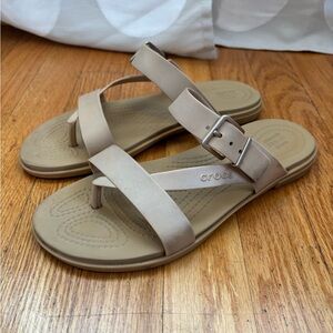 CROCS Women's Beige Strap Sandals